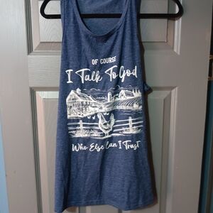 Women’s Navy Blue Graphic Faith Tank Top